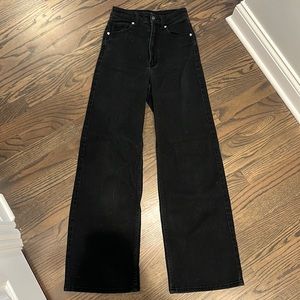 h&m wide leg twill pants
